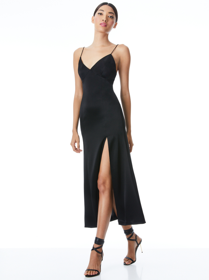 JULIETTA MIDI SLIP DRESS - BLACK - Alice And Olivia