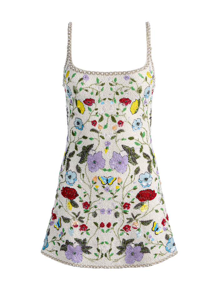 JULIA EMBELLISHED MINI GOWN - TWISTING VINES OFF WHITE image 5 - ALICE + OLIVIA