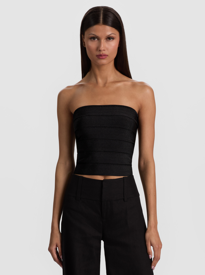 ALISON BANDAGE TUBE TOP - BLACK - ALICE + OLIVIA