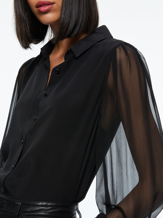 BLACK-ROANNE BUTTON DOWN