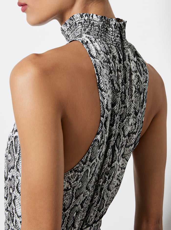 DITA MAXI DRESS - OFF WHITE/BLACK PYTHON image 1 - Alice And Olivia