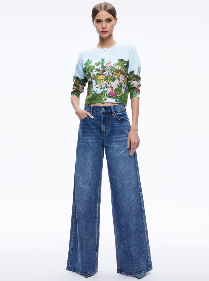 BRIGID EMBROIDERED CROPPED CARGIAN - COUTURE PALACE image 2 - Alice And Olivia