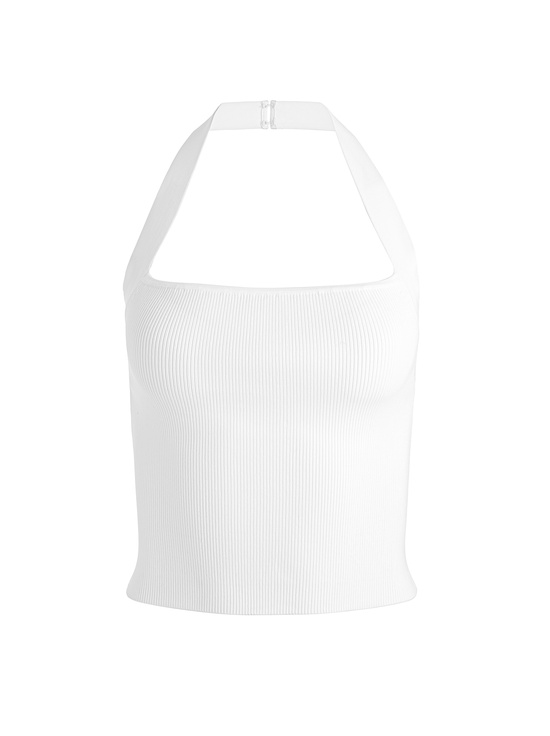 SOFT WHITE-CELLY HALTER TANK