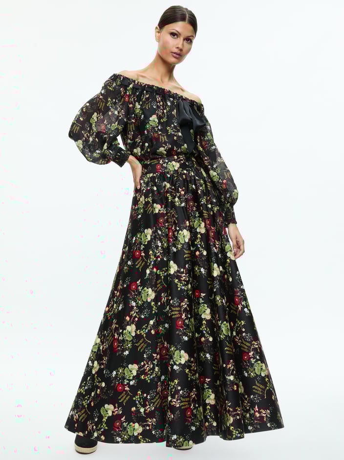 ALTA OFF THE SHOULDER TOP + NILDA VOLUMINOUS SKIRT -