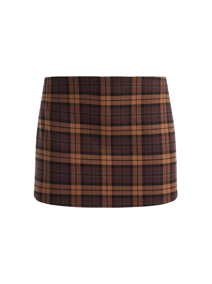 MACE MINI SKORT - DARK CHOCOLATE/CAMEL image 5 - ALICE + OLIVIA