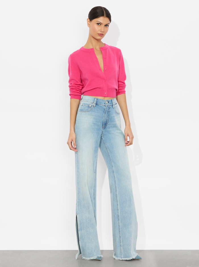 DOLLIE CASHMERE CARDIGAN - RASPBERRY image 1 - Alice And Olivia