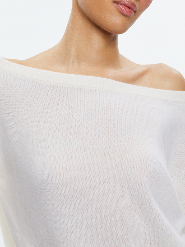 MARG CASHMERE SLOUCHY PULLOVER - ECRU image 3 - Alice And Olivia