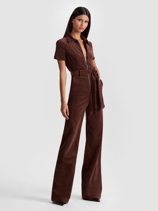 DARK CHOCOLATE-GORGEOUS CORDUROY JUMPSUIT