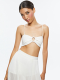 ESSIE VEGAN LEATHER BRA TOP - OFF WHITE
