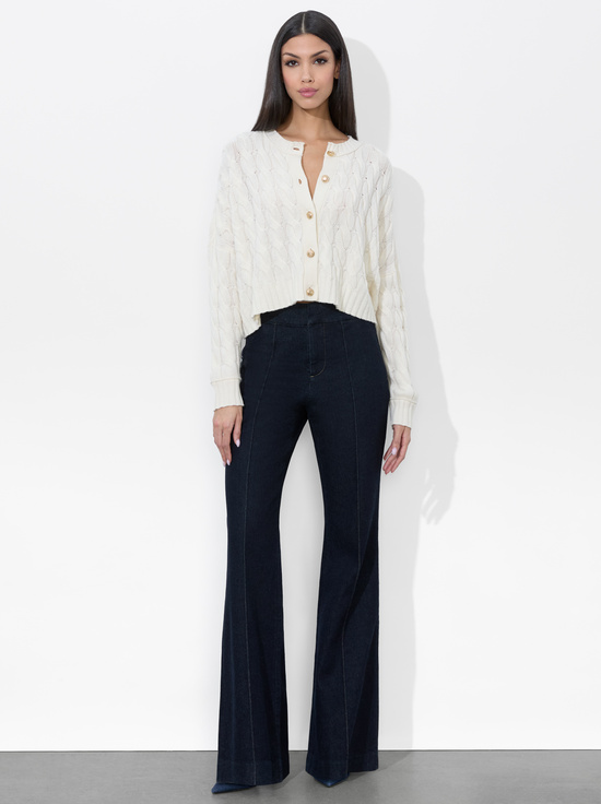 ECRU-CECILIE CABLEKNIT CARDIGAN