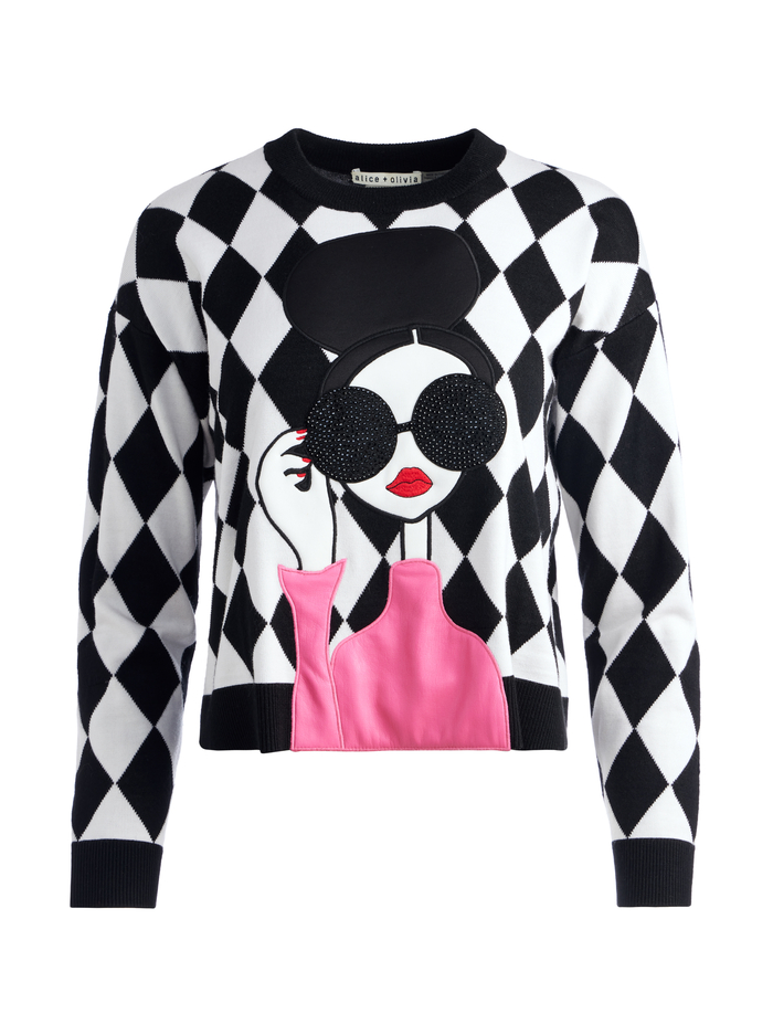 GLEESON STACE FACE PULLOVER - MULTI image 5 - Alice And Olivia