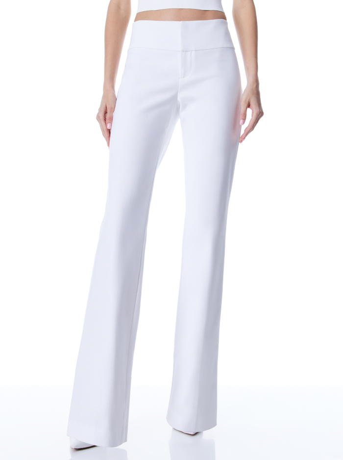 OLIVIA BOOTCUT PANT - WHITE - Alice And Olivia