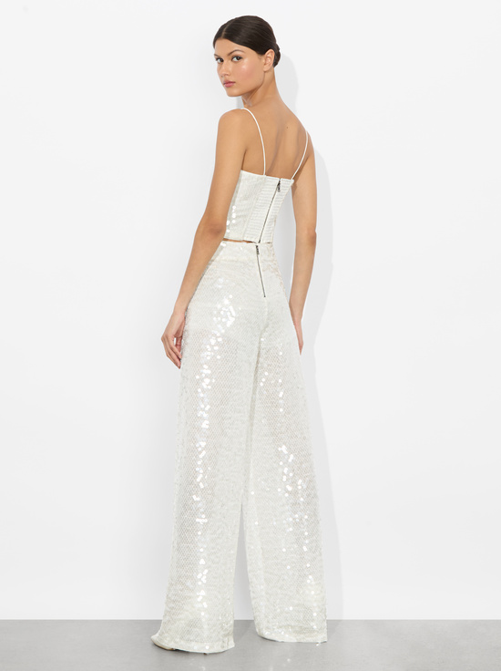 OFF WHITE/CLEAR-CERESI EMBELLISHED TOP