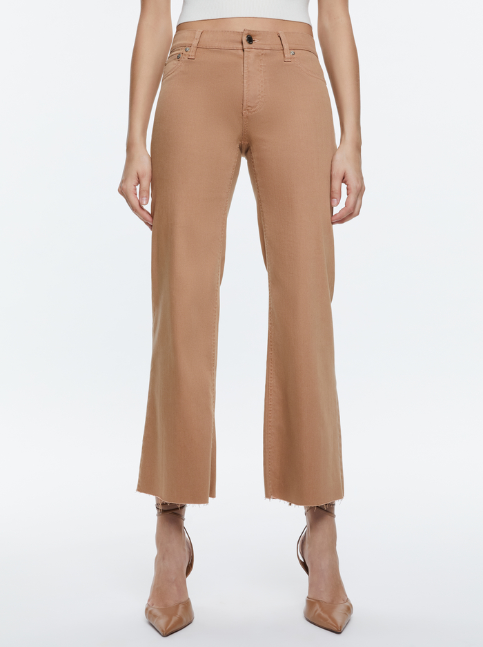 ROXIE LOW RISE STRAIGHT FLARE CROPPED JEAN - CAMEL - Alice And Olivia