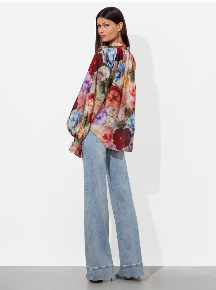 NORAH PEASANT BLOUSE - STORM FLORAL SM image 1 - Alice And Olivia