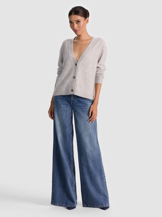 STORM GREY HEATHER-BRADLEY CASHMERE CARDIGAN