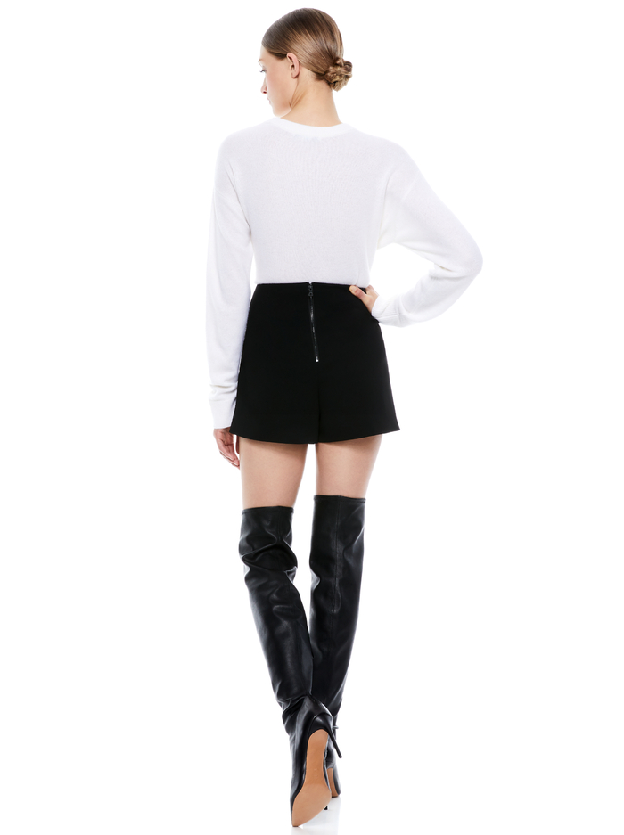 DARMA VEGAN LEATHER SKORT - BLACK image 1 - ALICE + OLIVIA