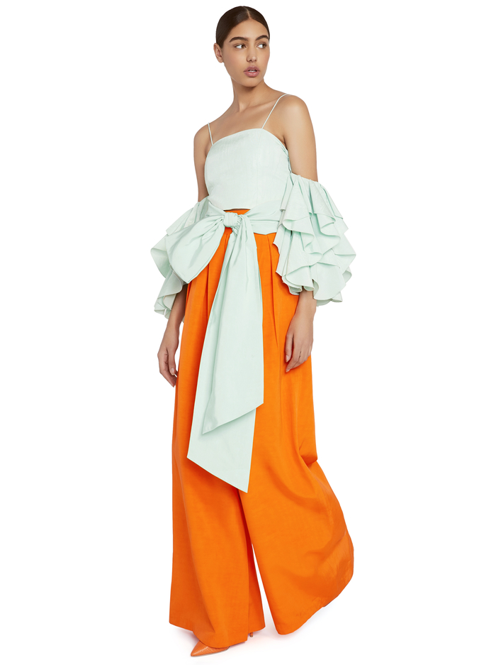 NAKIA COLD SHOULDER CROP TOP - MINT image 2 - Alice And Olivia