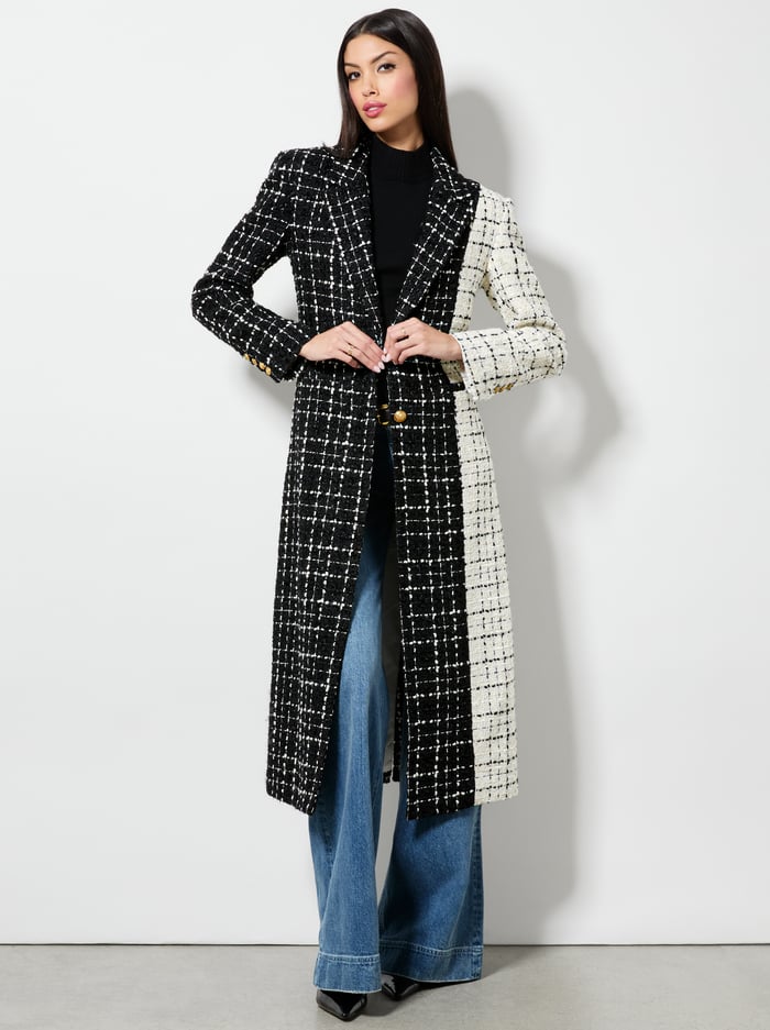 BRET LONG BLAZER - BLACK/OFF WHITE image 1 - Alice And Olivia