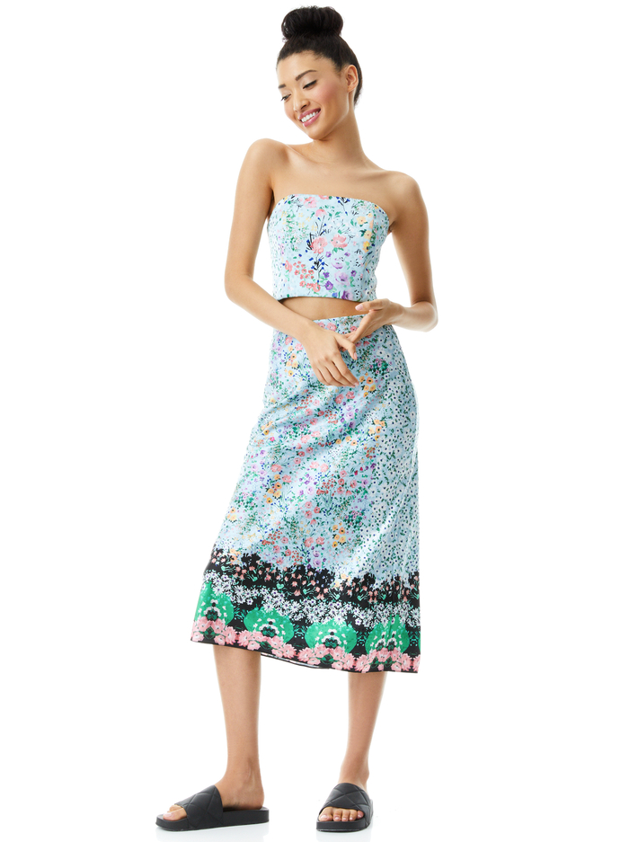 CERESI FLORAL PRINT BANDEAU TOP - COASTAL GARDENS MULTI image 2 - ALICE + OLIVIA