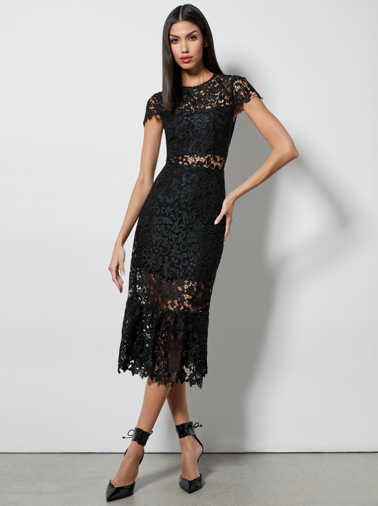 Alice+Olivia■ Clover Open Back Lace Dress ■ドレス Clover Open Back Dress In Black | Alice + Olivia