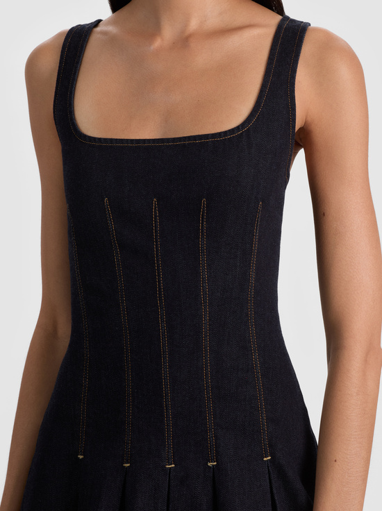 DARK RINSE-HOLLIS DENIM MINI DRESS