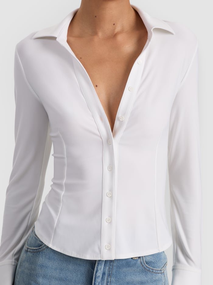 FREYA FITTED TOP - OFF WHITE image 3 - Alice And Olivia