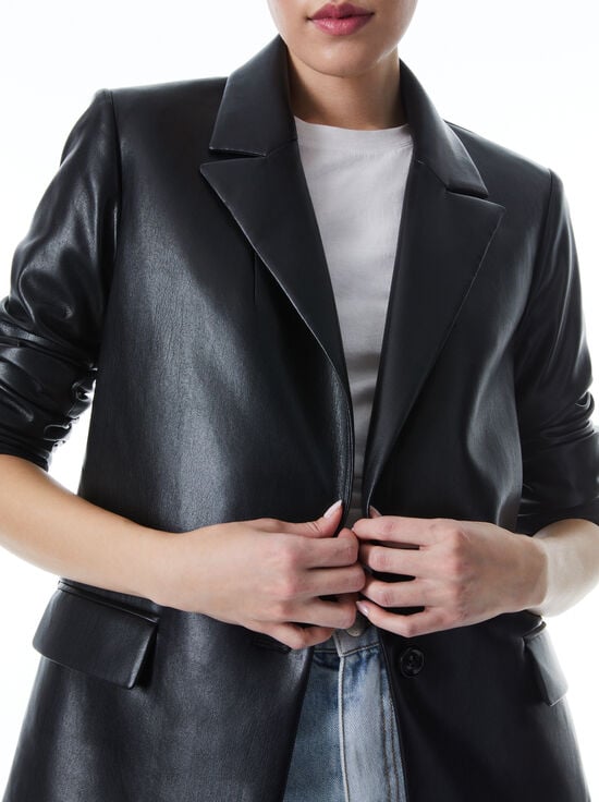 BLACK-DENNY VEGAN BLAZER