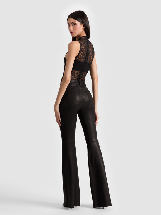 BLACK-BRENT LEATHER BELL PANT