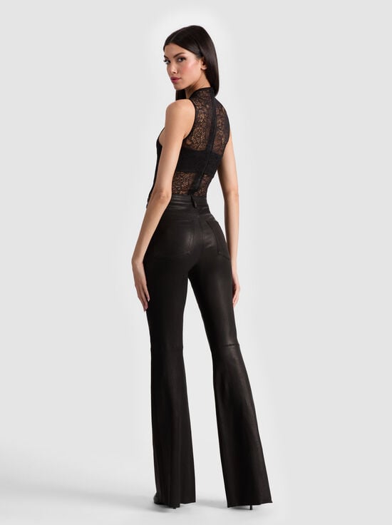 BLACK-BRENT LEATHER BELL PANT