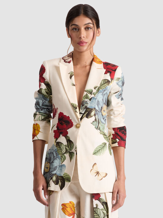 PROVENCE FLORAL LG-BREANN PRINTED LINEN BLAZER