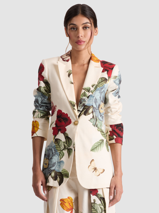 PROVENCE FLORAL LG-BREANN PRINTED LINEN BLAZER