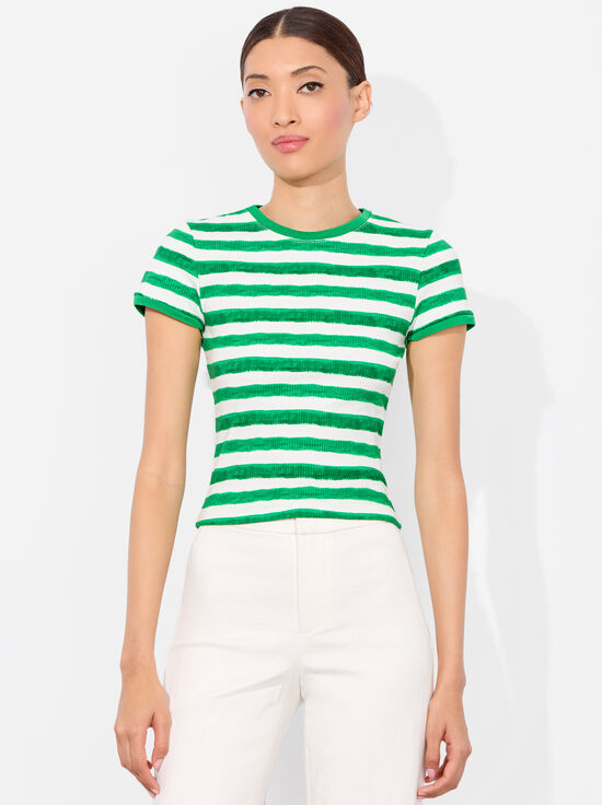 PAINTED STRIPE LT EMERALD-TESS TEE