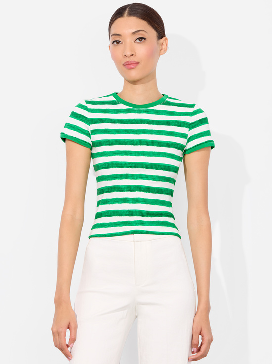PAINTED STRIPE LT EMERALD-TESS TEE