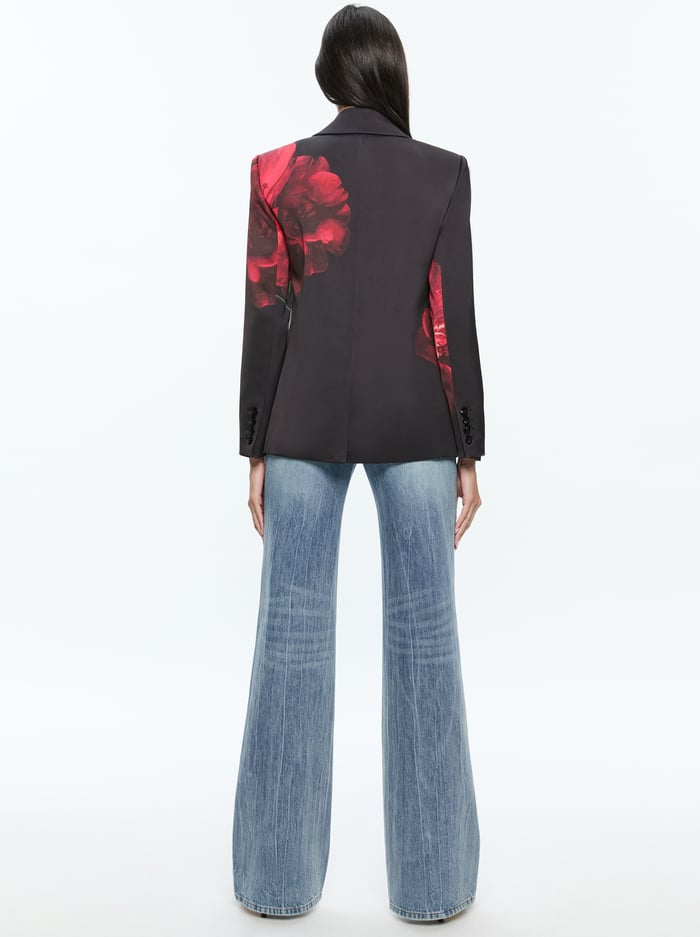 SILAS BLAZER - PEONY PETALS BRIGHT RUBY image 2 - Alice And Olivia