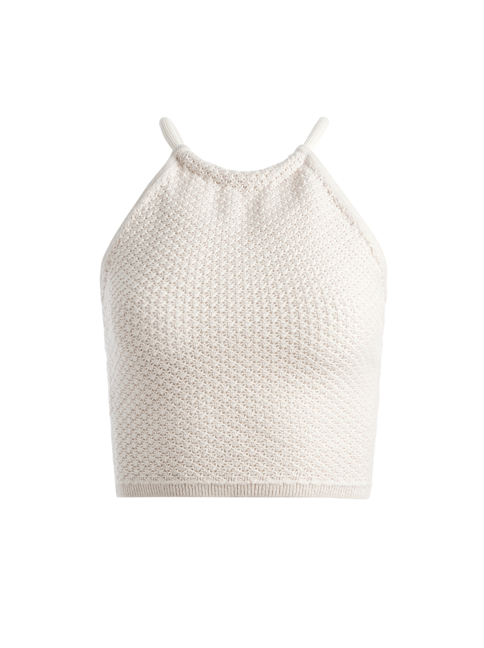 DARIA POINETELLE CORD BACK HALTER TOP - SAND image 5 - Alice And Olivia