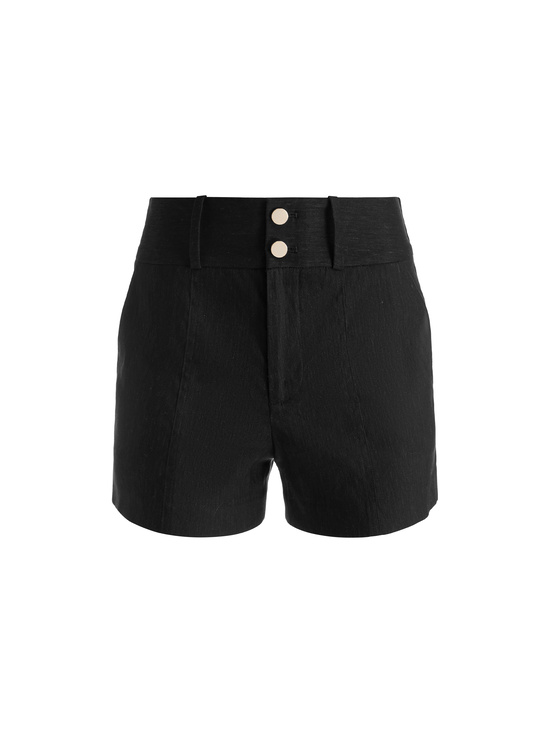 BLACK-MAME LINEN SHORT