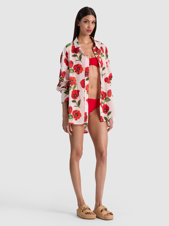 A+O X CONIGLIO PALM BEACH BUTTON DOWN - SUMMER POPPY image 4 - ALICE + OLIVIA