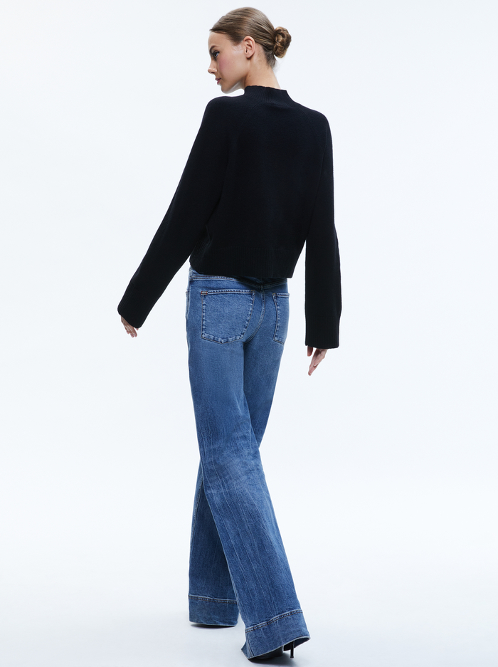 CIMARON MOCK NECK PULLOVER - BLACK image 1 - Alice And Olivia