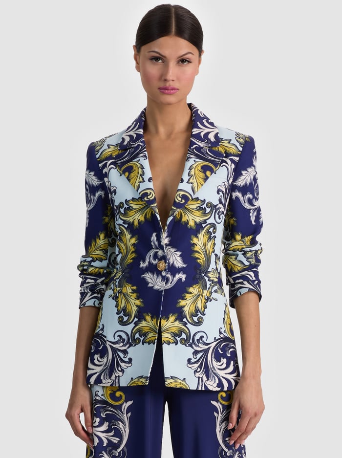 HOPE FITTED BLAZER - ANTIQUE SCROLL - ALICE + OLIVIA