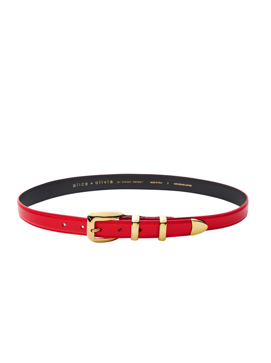 BRIGHT RUBY/GOLD-HAYDEN BUCKLE BELT