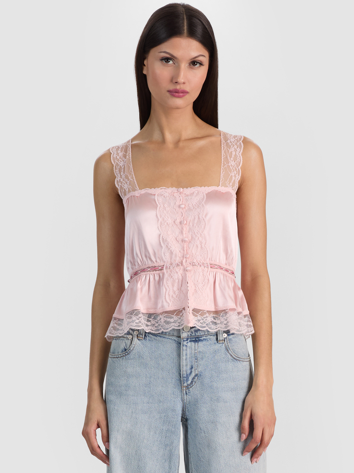 ANNABETH CROPPED TANK - ENGLISH ROSE - ALICE + OLIVIA