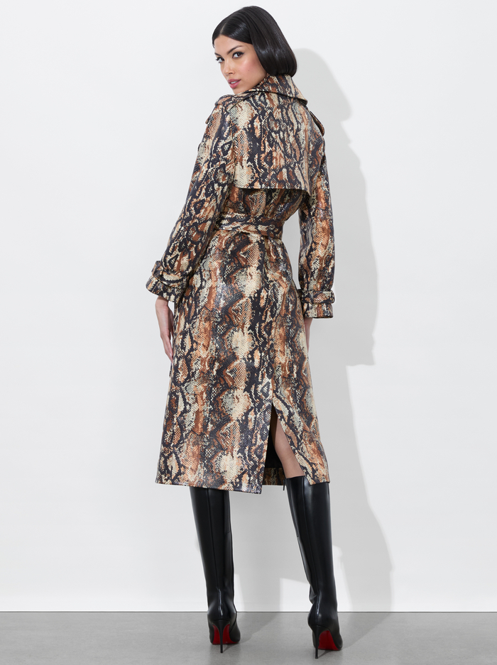 NEVADA VEGAN TRENCH - CAMEL/BLACK SNAKE image 2 - Alice And Olivia
