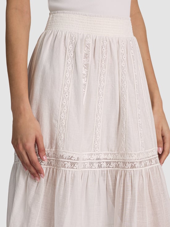 OFF WHITE-KATHRYN TIERED MAXI SKIRT