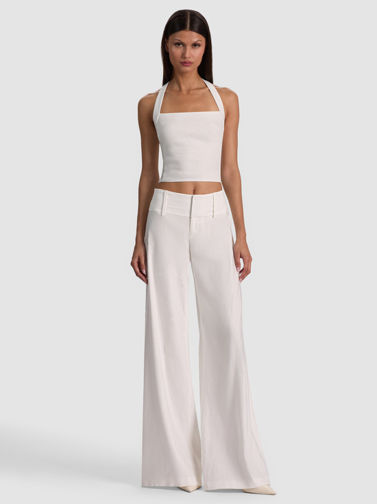 OFF WHITE-FIONA LINEN HALTER TOP
