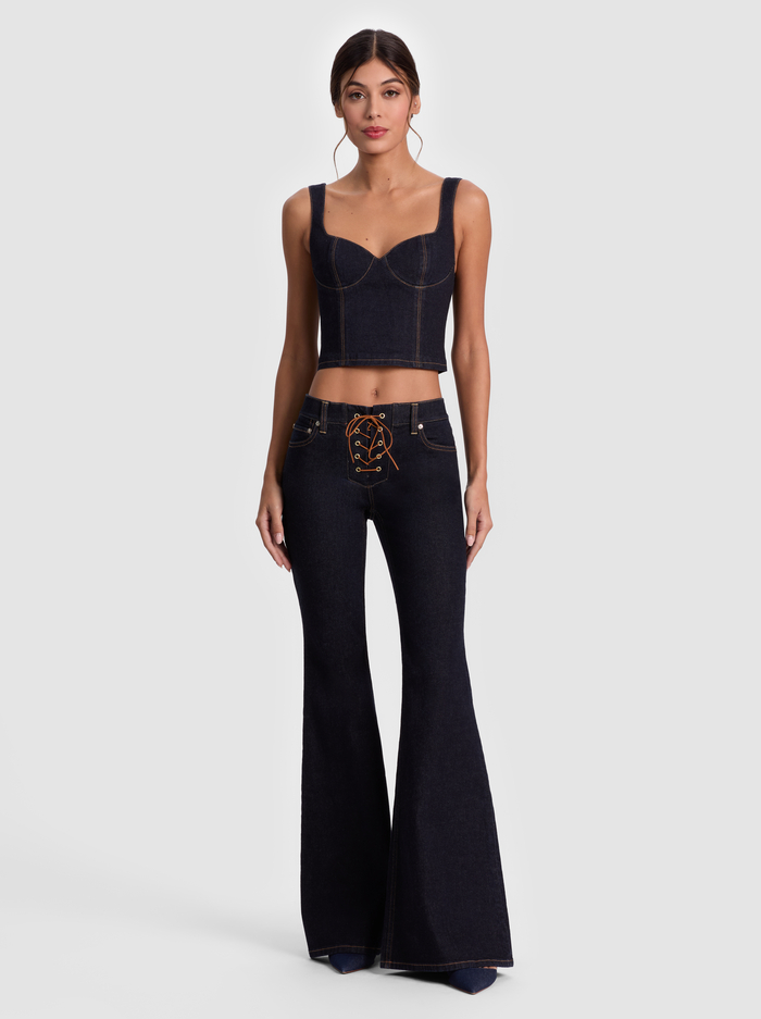 AVA SWEETHEART DENIM BUSTIER - DARK RINSE image 1 - Alice And Olivia