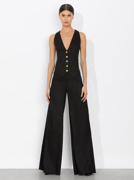 BLACK-MAZIE LINEN VEST