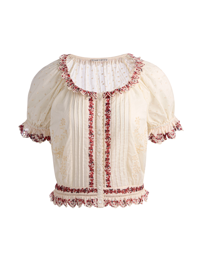 MCLAINE PUFF SLEEVE BLOUSE - ORCHARD GLOW image 5 - ALICE + OLIVIA