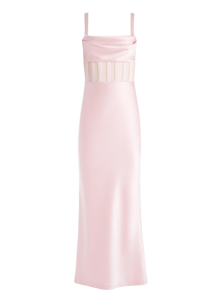 VALENTINA DRAPED CORSET MAXI DRESS - PINK LACE image 5 - Alice And Olivia