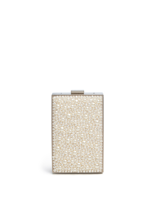 OFF WHITE-KAYLA EMBELLISHED CLUTCH